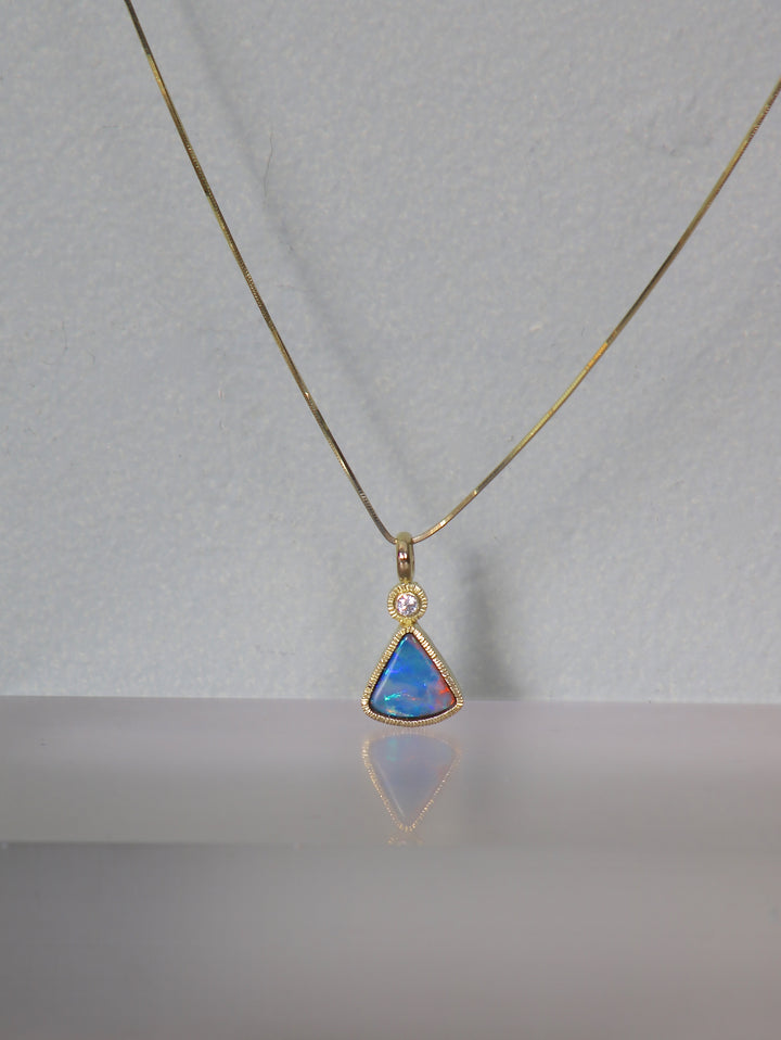 Opal and Diamond Drop Pendant (09622)