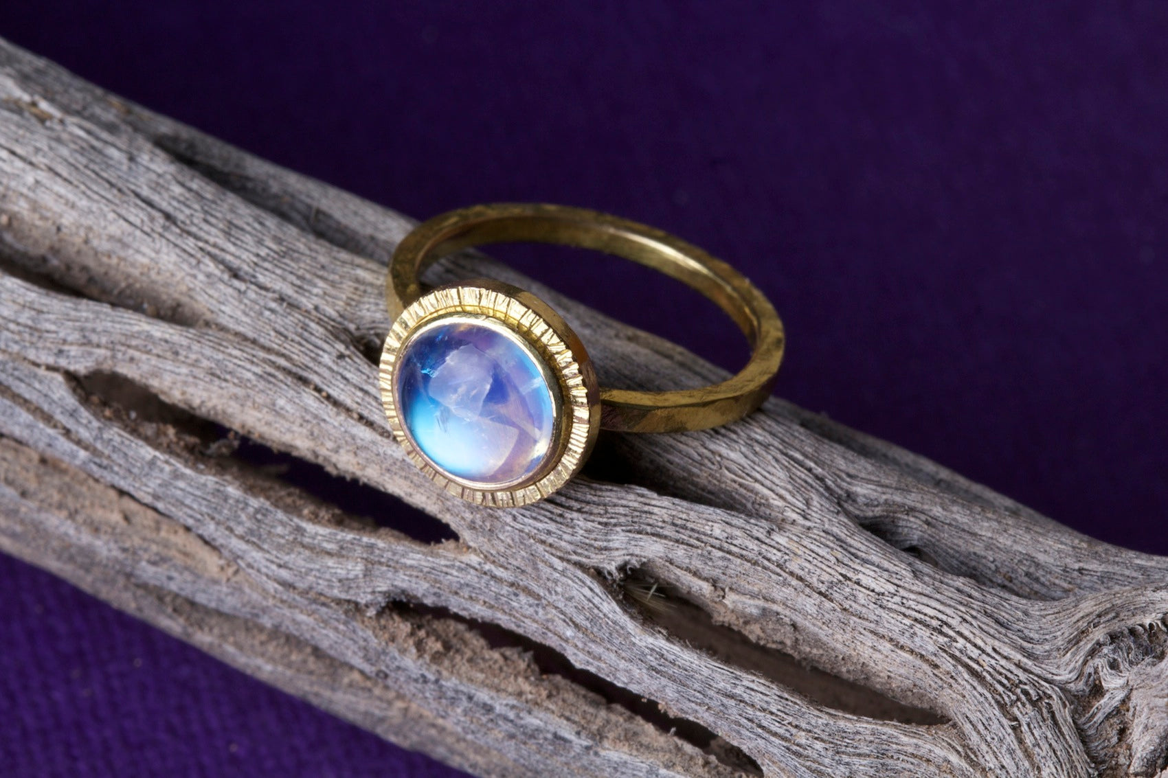 Moonstone Gold Ring 02490 - Ormachea Jewelry