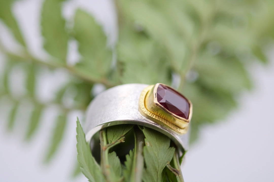 Thick Band Ruby Ring (06717) - Ormachea Jewelry