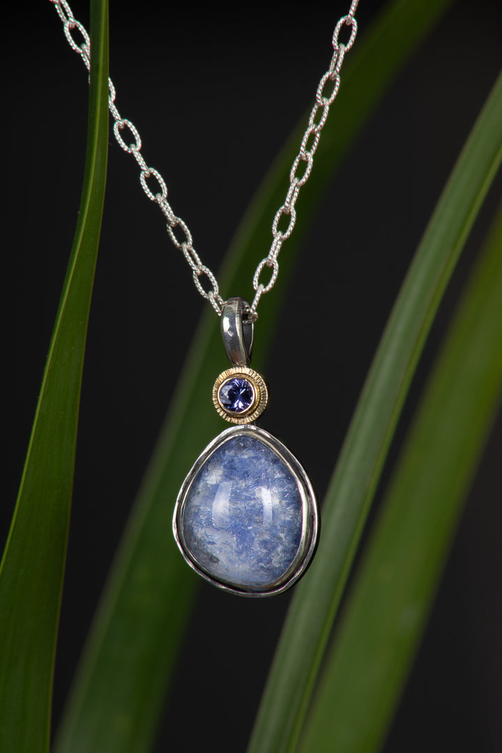Dumortierite and Sapphire Pendant (B368)