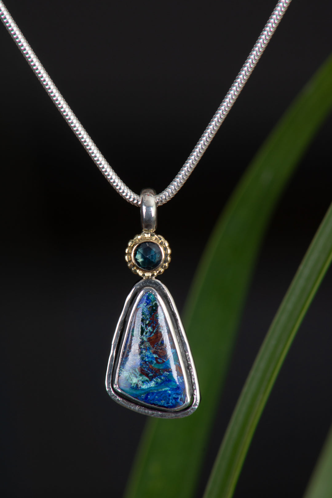 Malachite / Azurite and Mixed Gemstone Pendant (B369)
