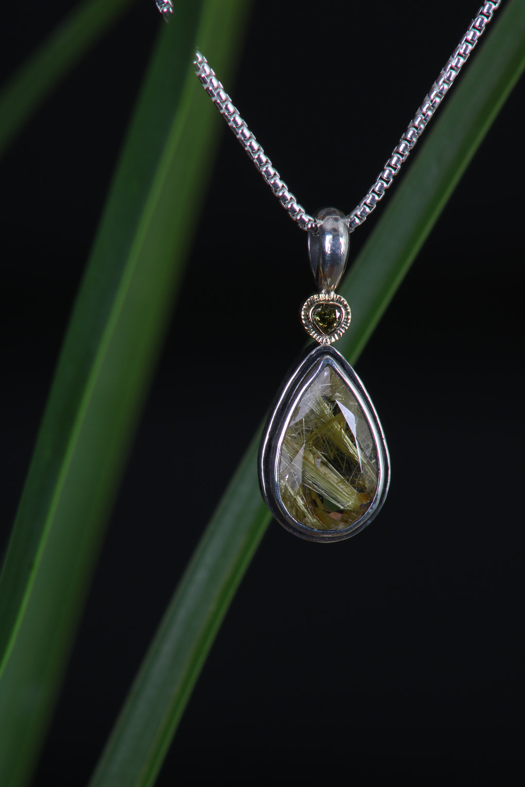 Rutilated Diamond Pendant (B406)