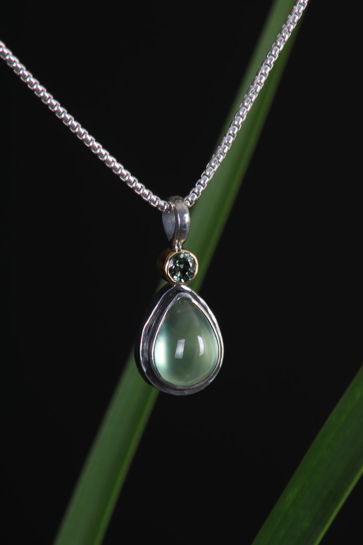 Tourmaline and Green Aquamarine Pendant (B353)