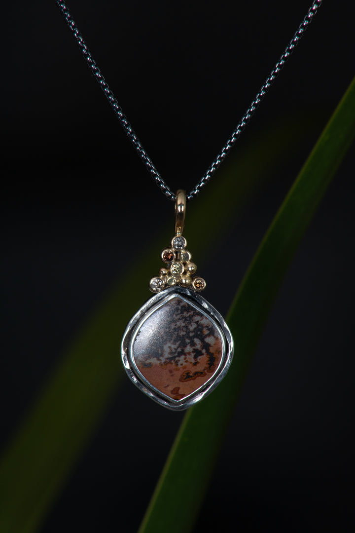 Jasper Pendant with Diamonds (B352)