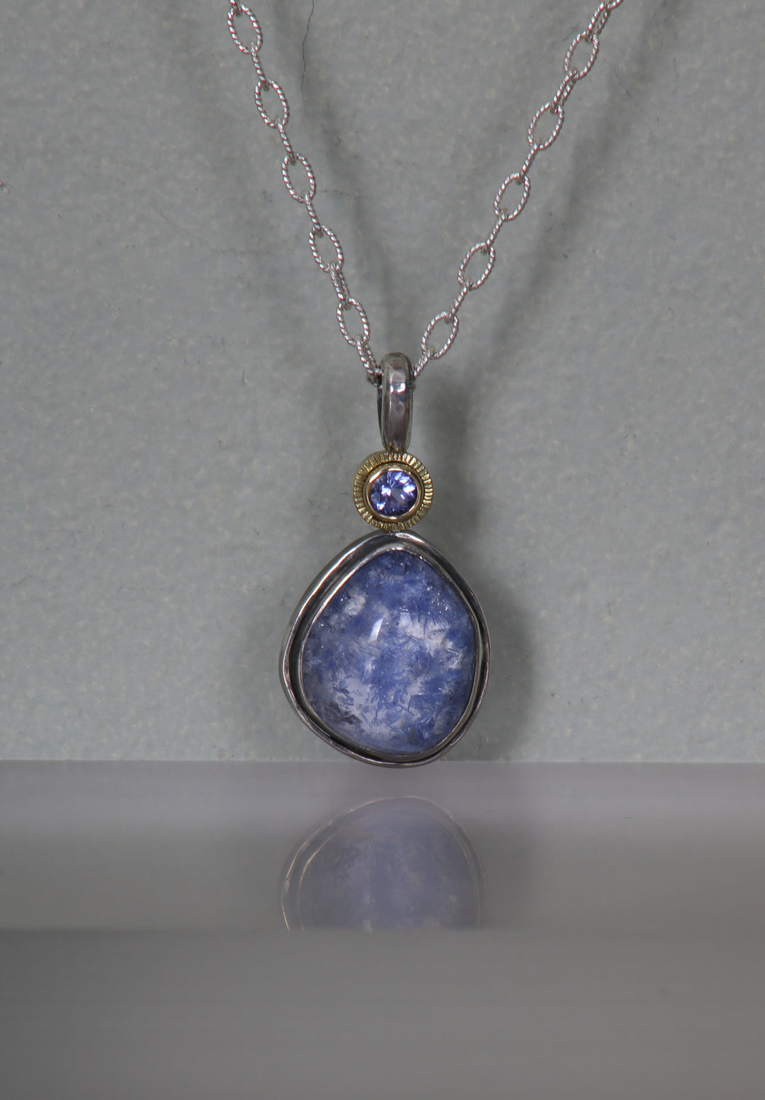 Dumortierite and Sapphire Pendant (B368)