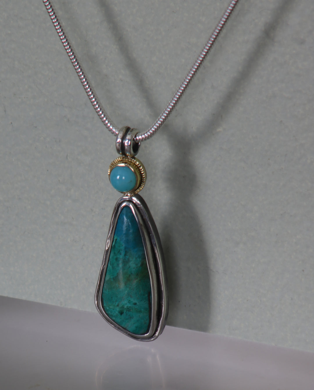 Peruvian Opal Mixed Metal Pendant (B370)