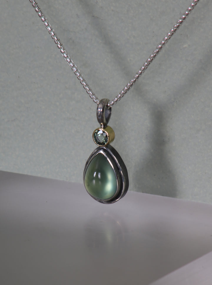 Tourmaline and Green Aquamarine Pendant (B353)