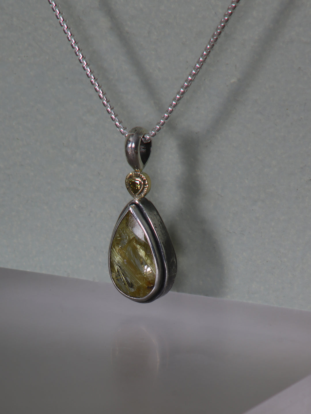 Rutilated Diamond Pendant (B406)