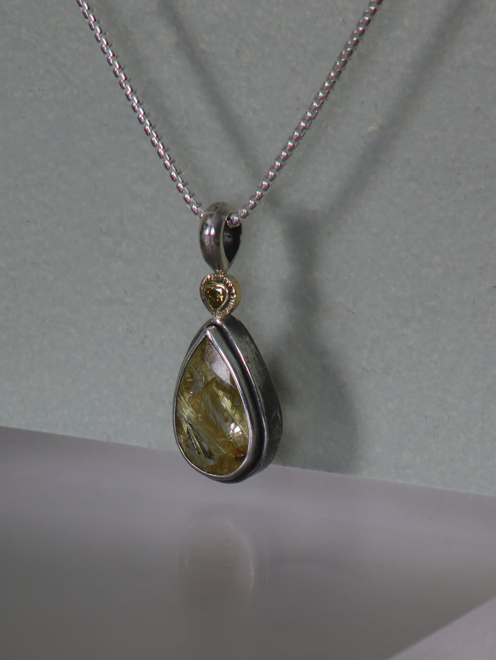 Rutilated Diamond Pendant (B406)