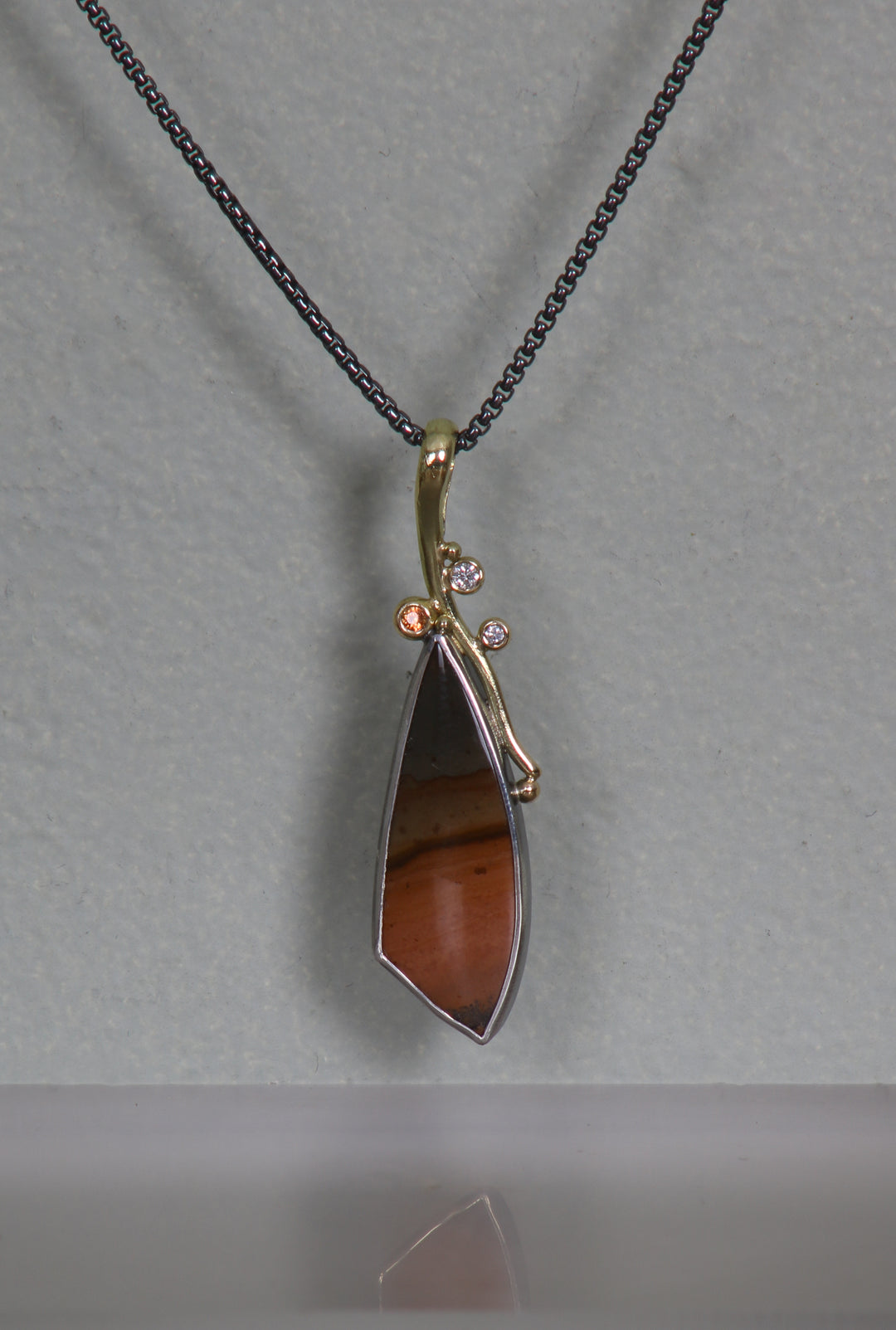 Jasper Pendant with Sapphires (B351)