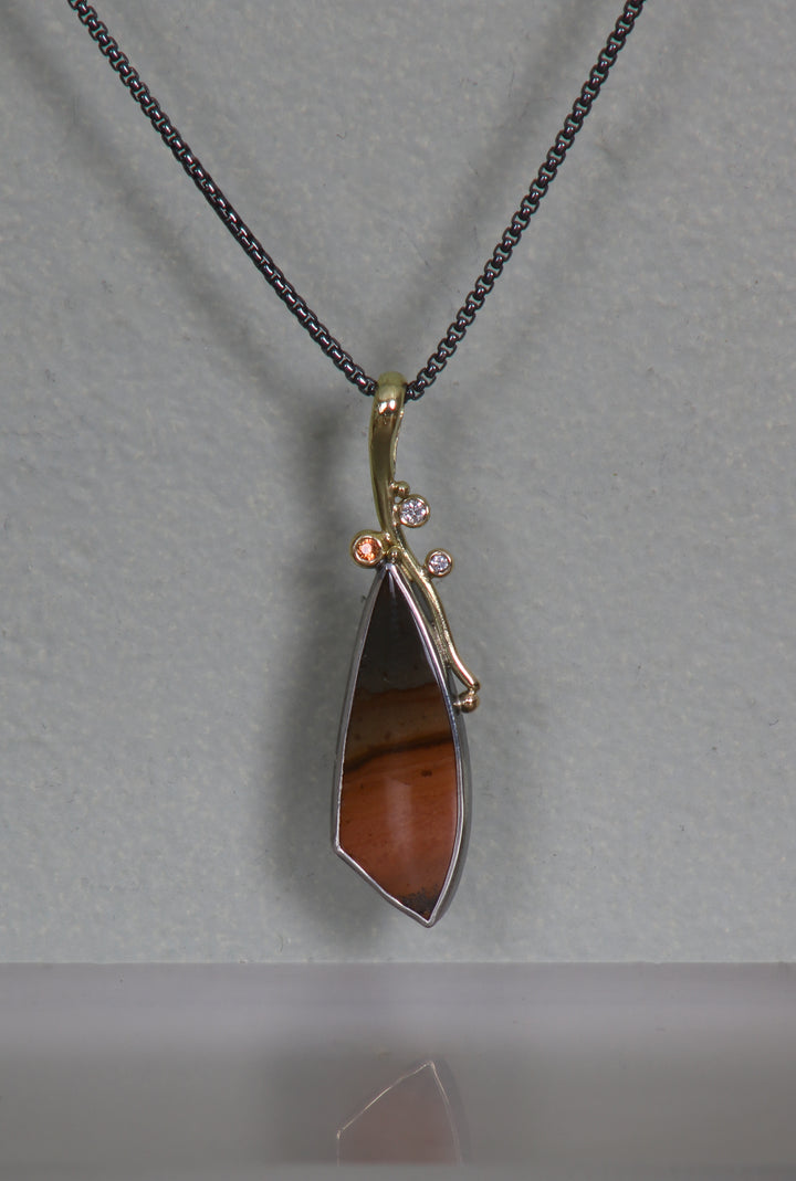 Jasper Pendant with Sapphires (B351)