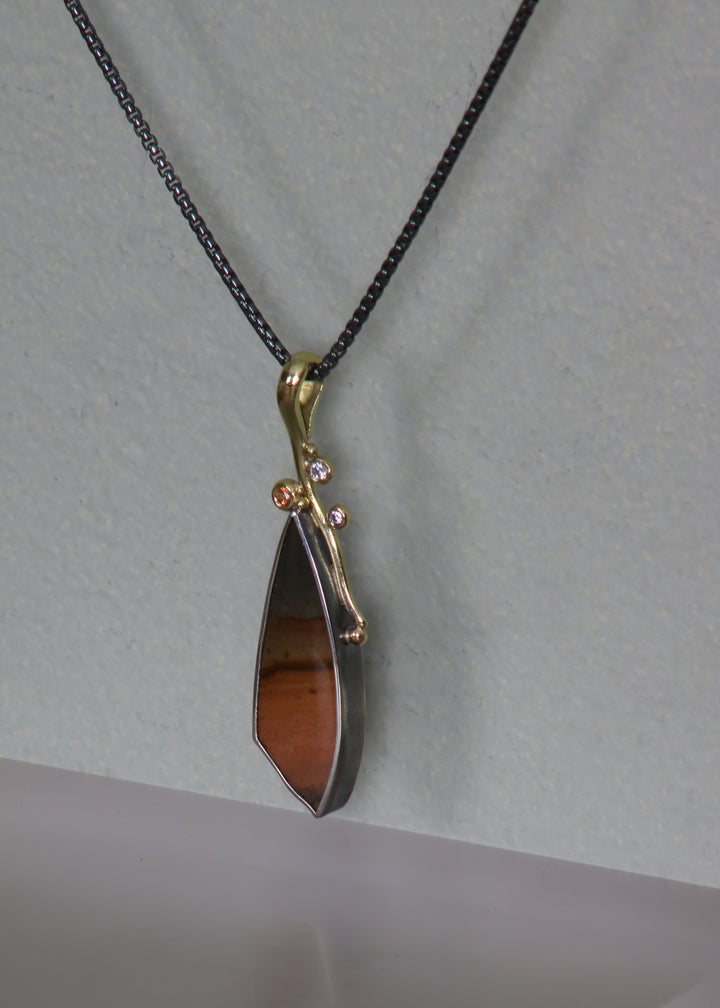 Jasper Pendant with Sapphires (B351)