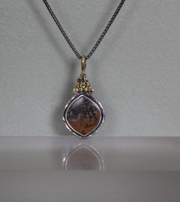 Jasper Pendant with Diamonds (B352)