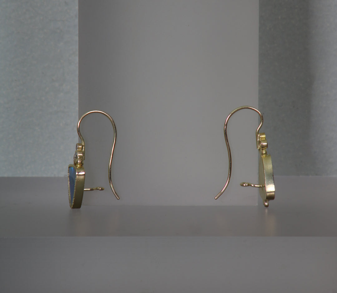 Opal and Diamond Cluster Earrings (B365)