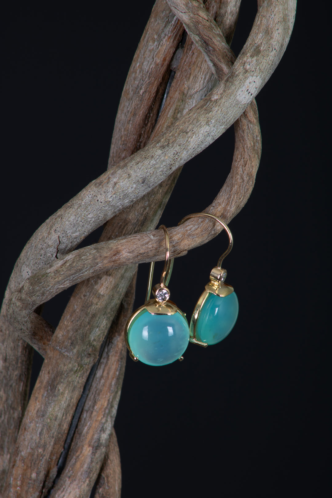 Peruvian Opal Cabochon Earrings (B394)