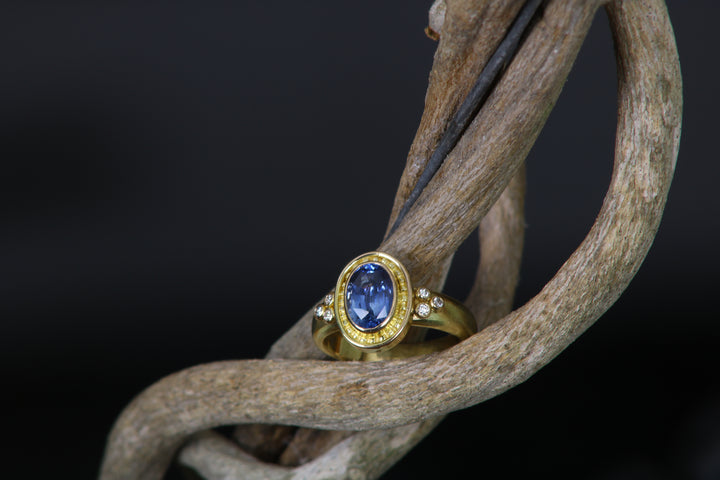 Sapphire Ring with Diamond Accents (B389)