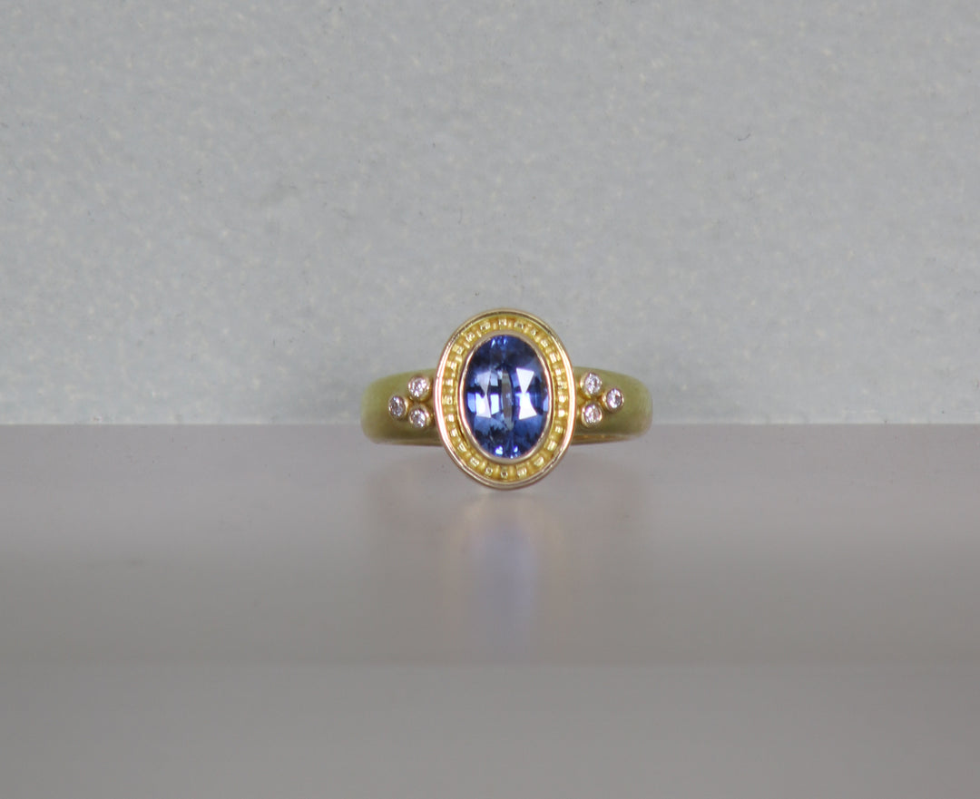 Sapphire Ring with Diamond Accents (B389)