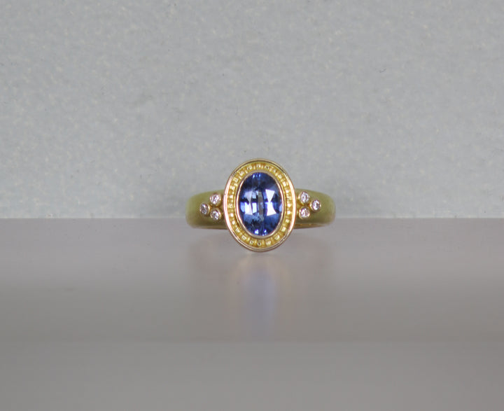 Sapphire Ring with Diamond Accents (B389)
