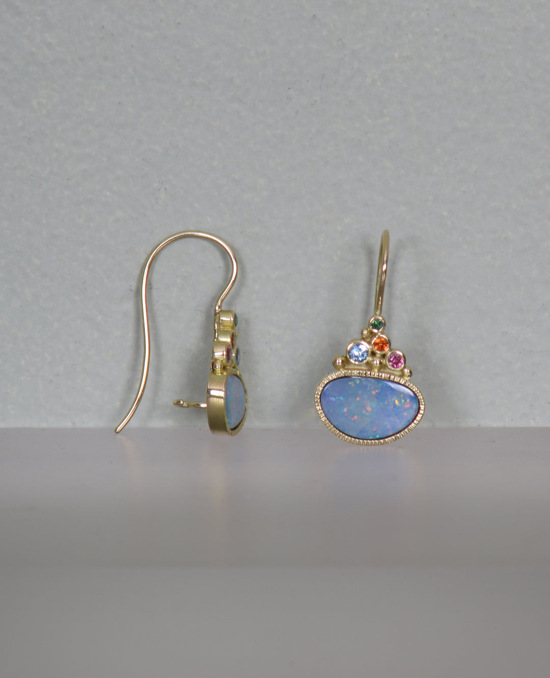 Opal with Mixed Gemstones Earrings (B388)
