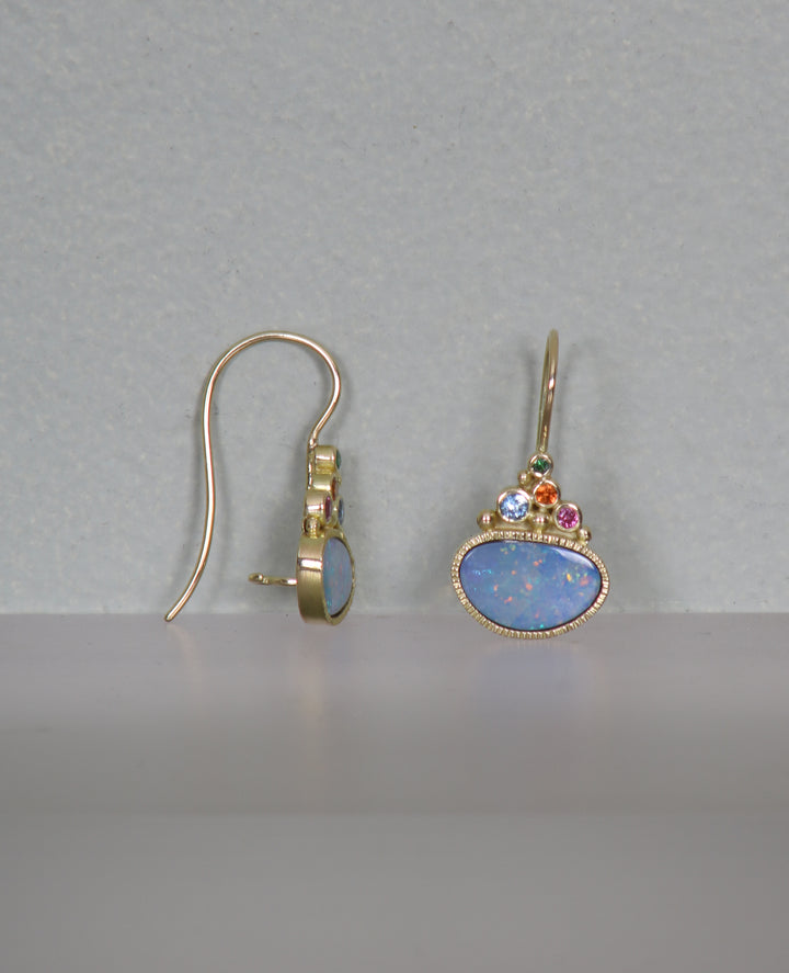 Opal with Mixed Gemstones Earrings (B388)