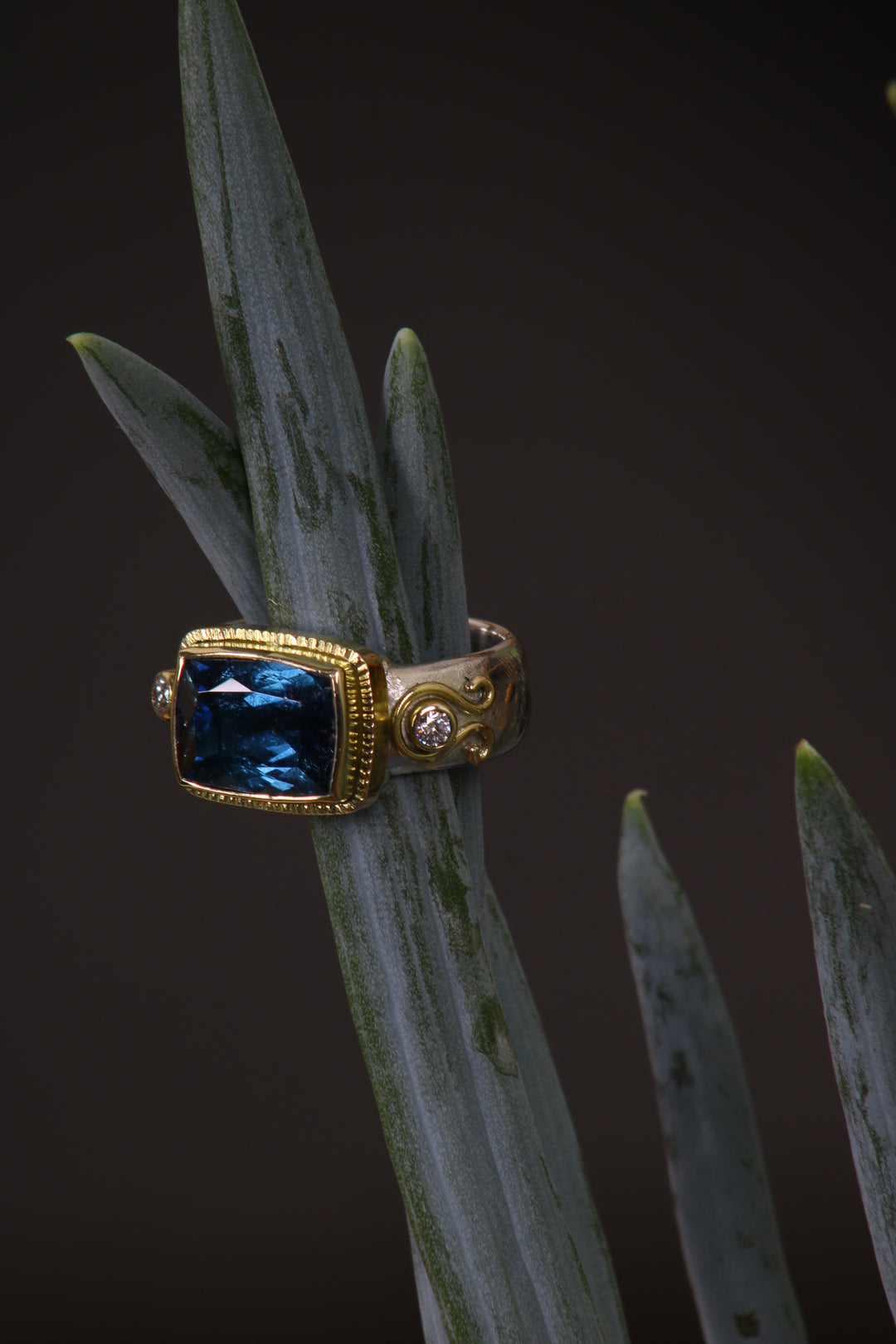 Tourmaline Mixed Metal Ring (B419)