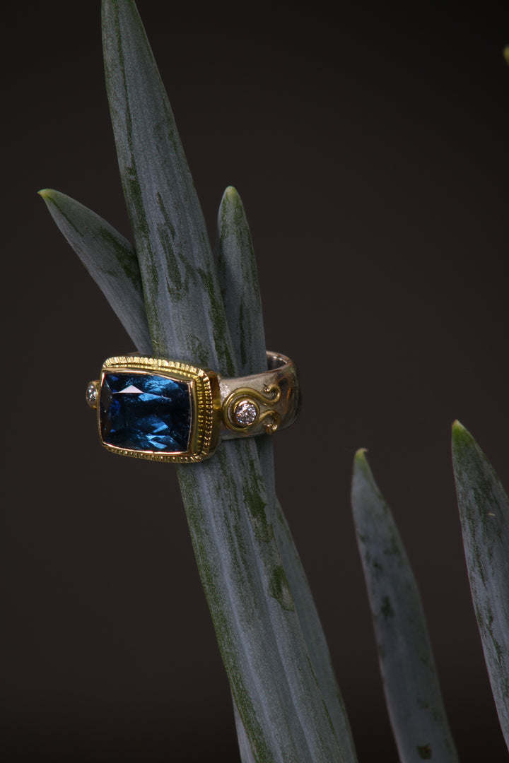 Tourmaline Mixed Metal Ring (B419)