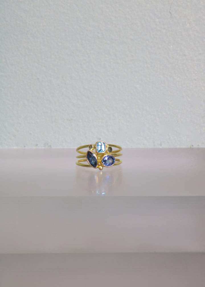 Sapphire Three Band Ring (09247)