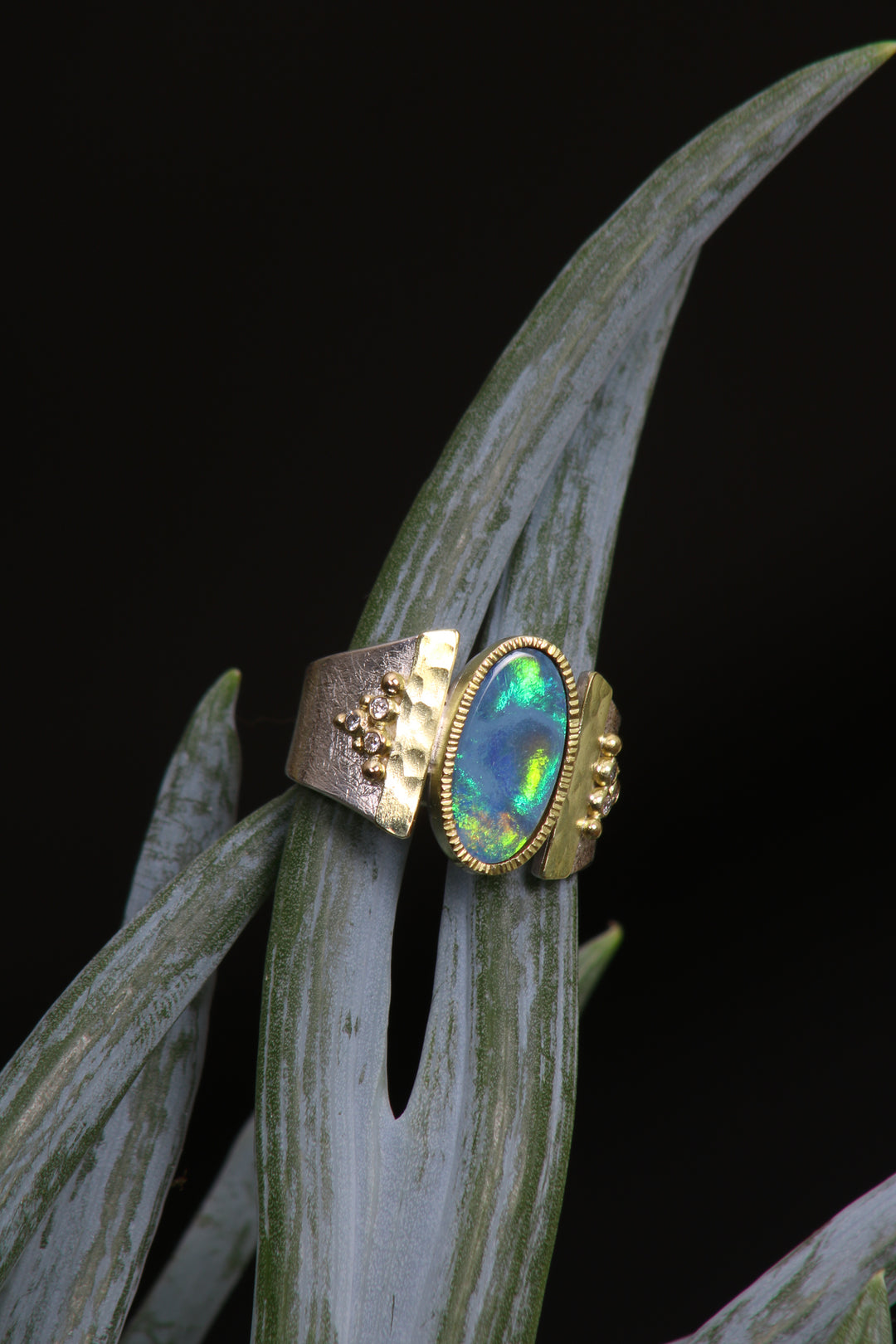 Australian Opal Thick Band Ring (B412)