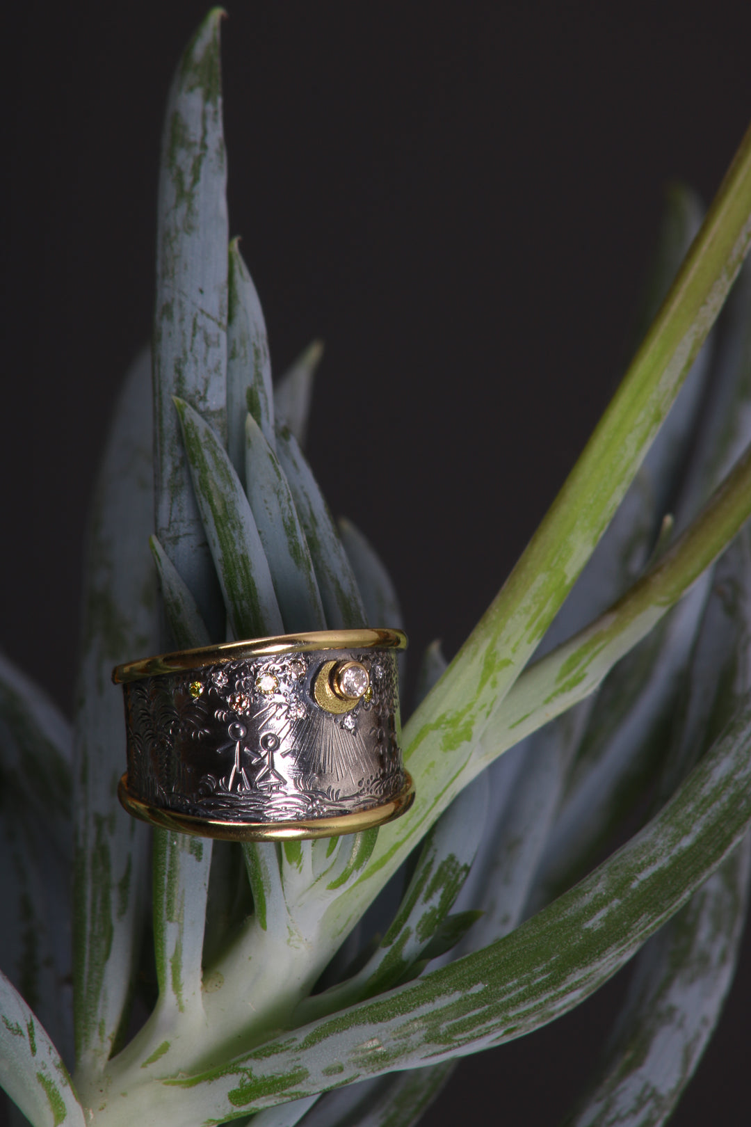 Mixed Metal "Story" Ring (B416)