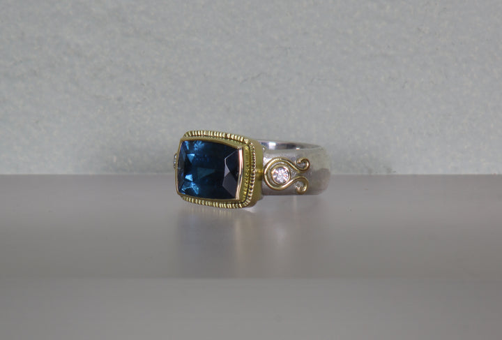 Tourmaline Mixed Metal Ring (B419)