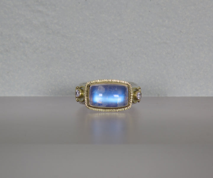 Moonstone Mixed Metal Ring (B420)