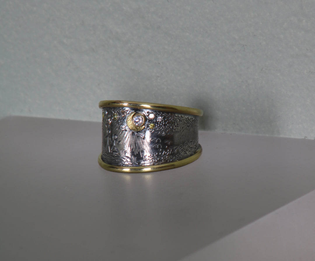 Mixed Metal "Story" Ring (B416)