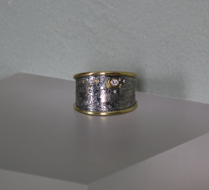 Mixed Metal "Story" Ring (B416)