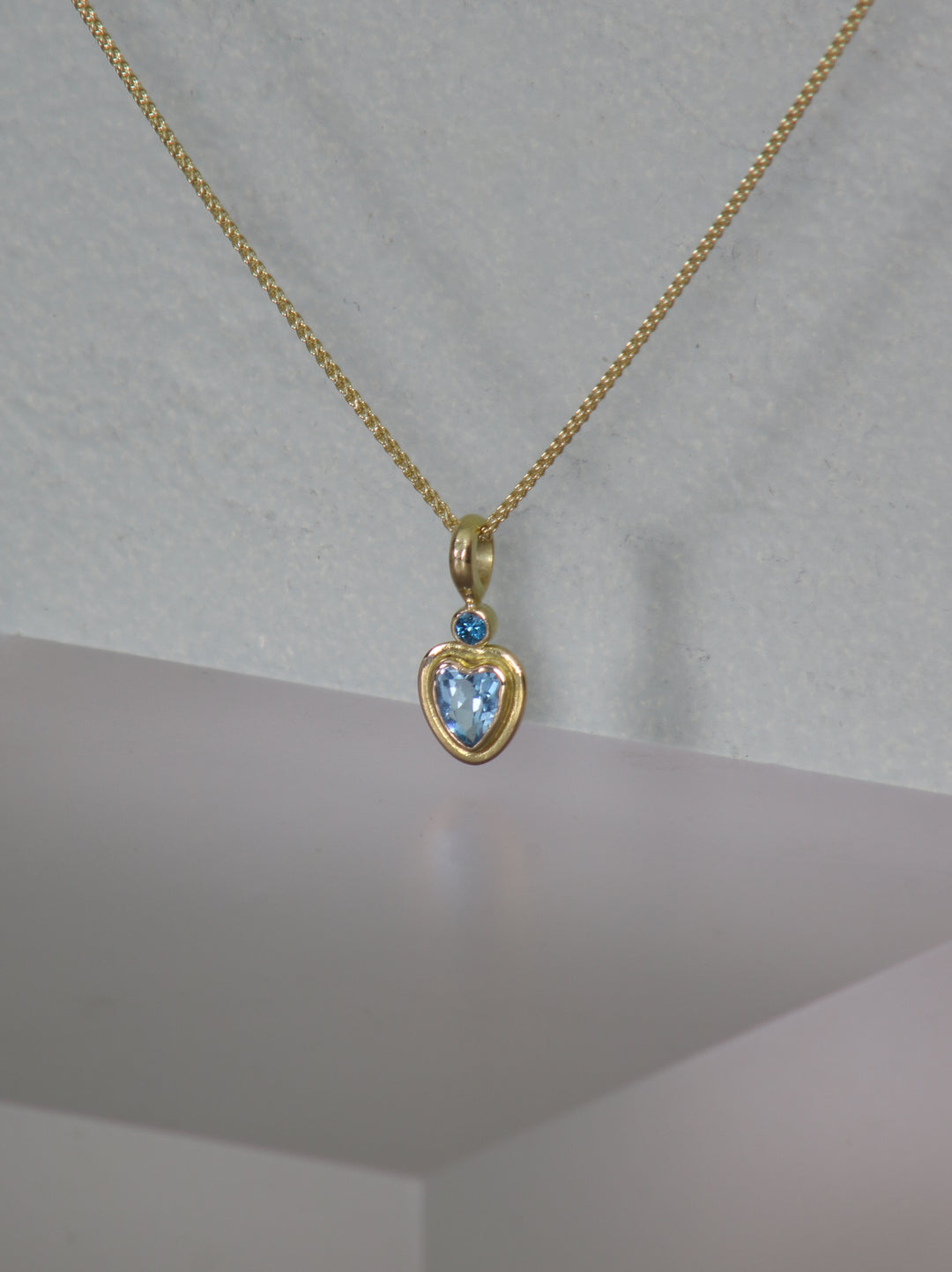 Aquamarine Heart Pendant (B402)