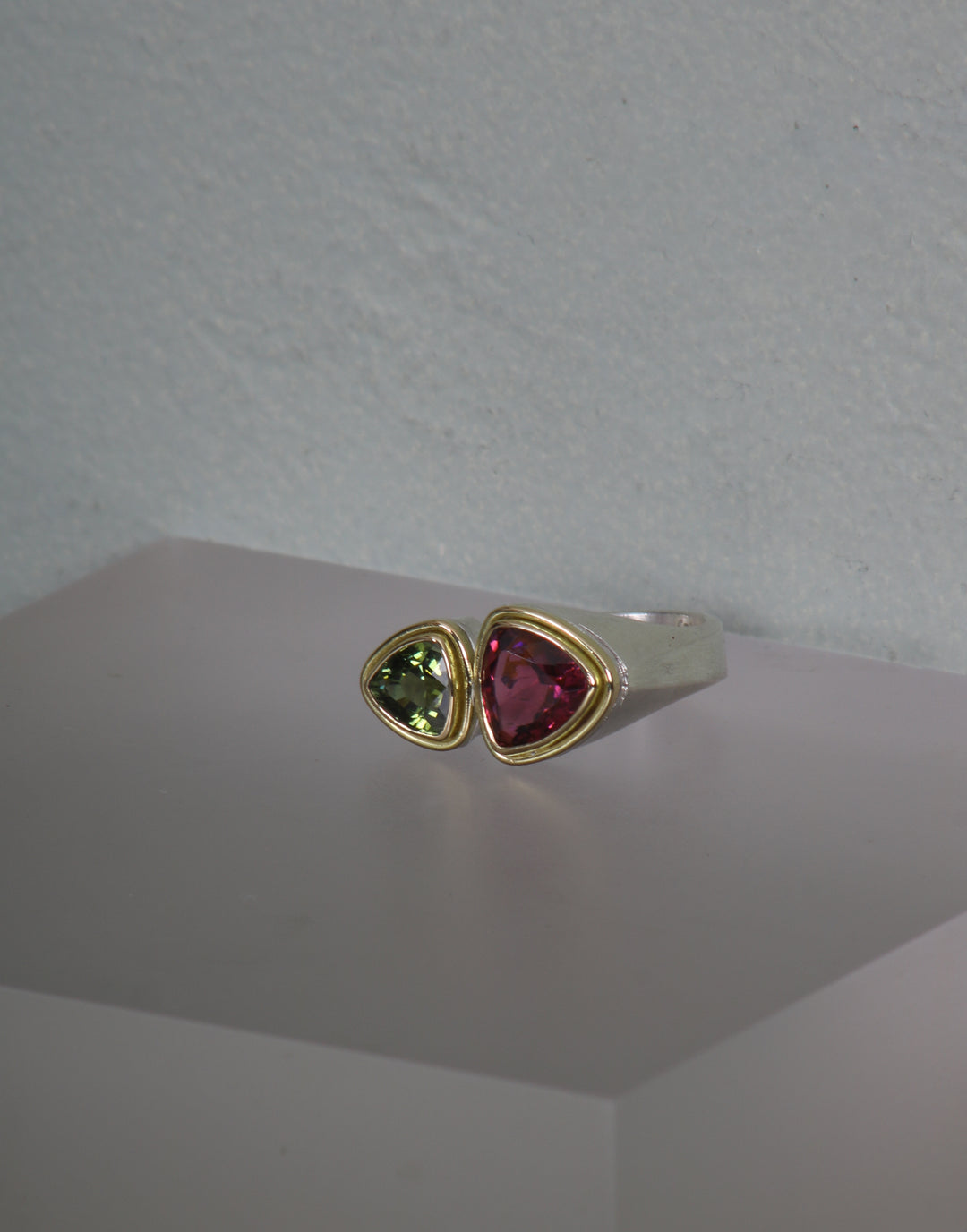 Double Tourmaline Open Ring (B424)