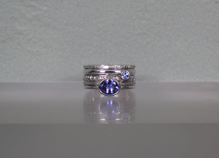 Tanzanite and Sapphire Multi-Band Ring (B423)