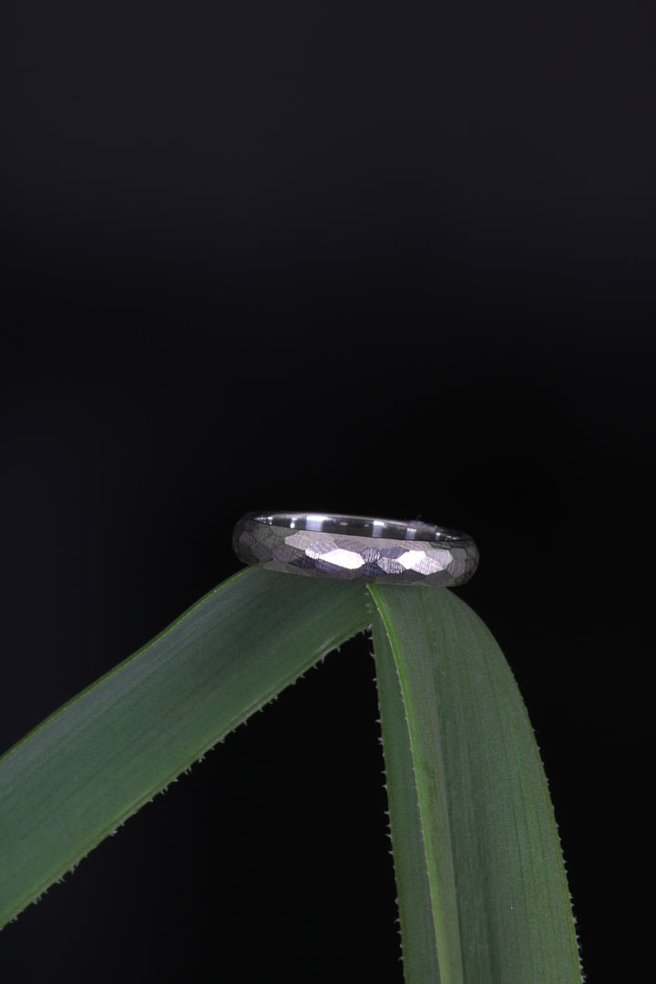 Textured White Gold Wedding Band (B438)