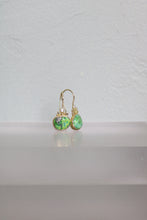 Load image into Gallery viewer, Green Turquoise and Diamond Earrings (09267)

