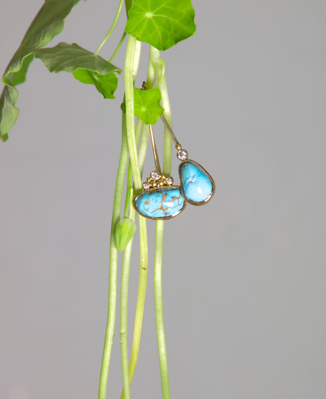 Asymmetrical Turquoise Earrings (09269)