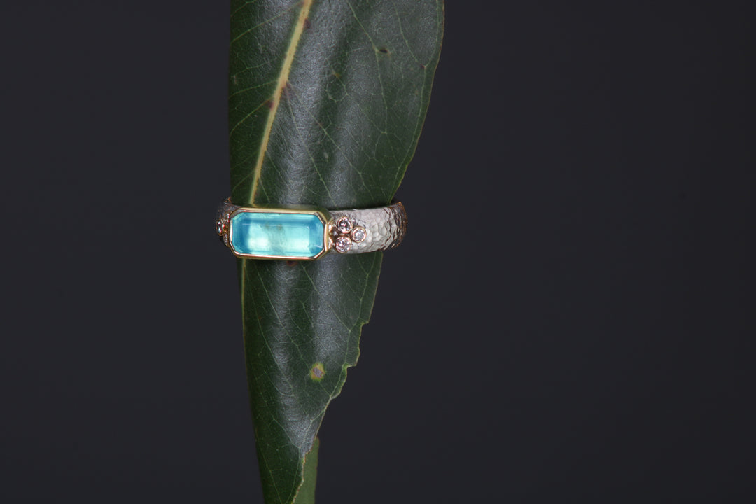 Mixed Metal and Peruvian Opal Ring (B461)