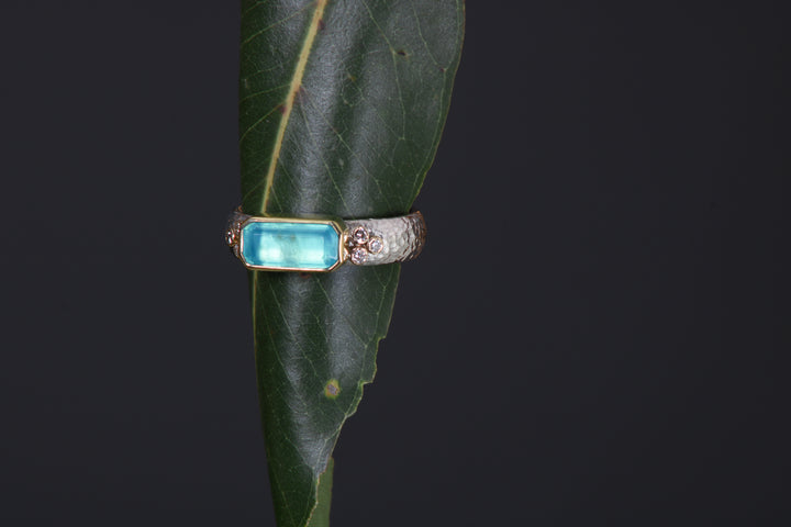 Mixed Metal and Peruvian Opal Ring (B461)