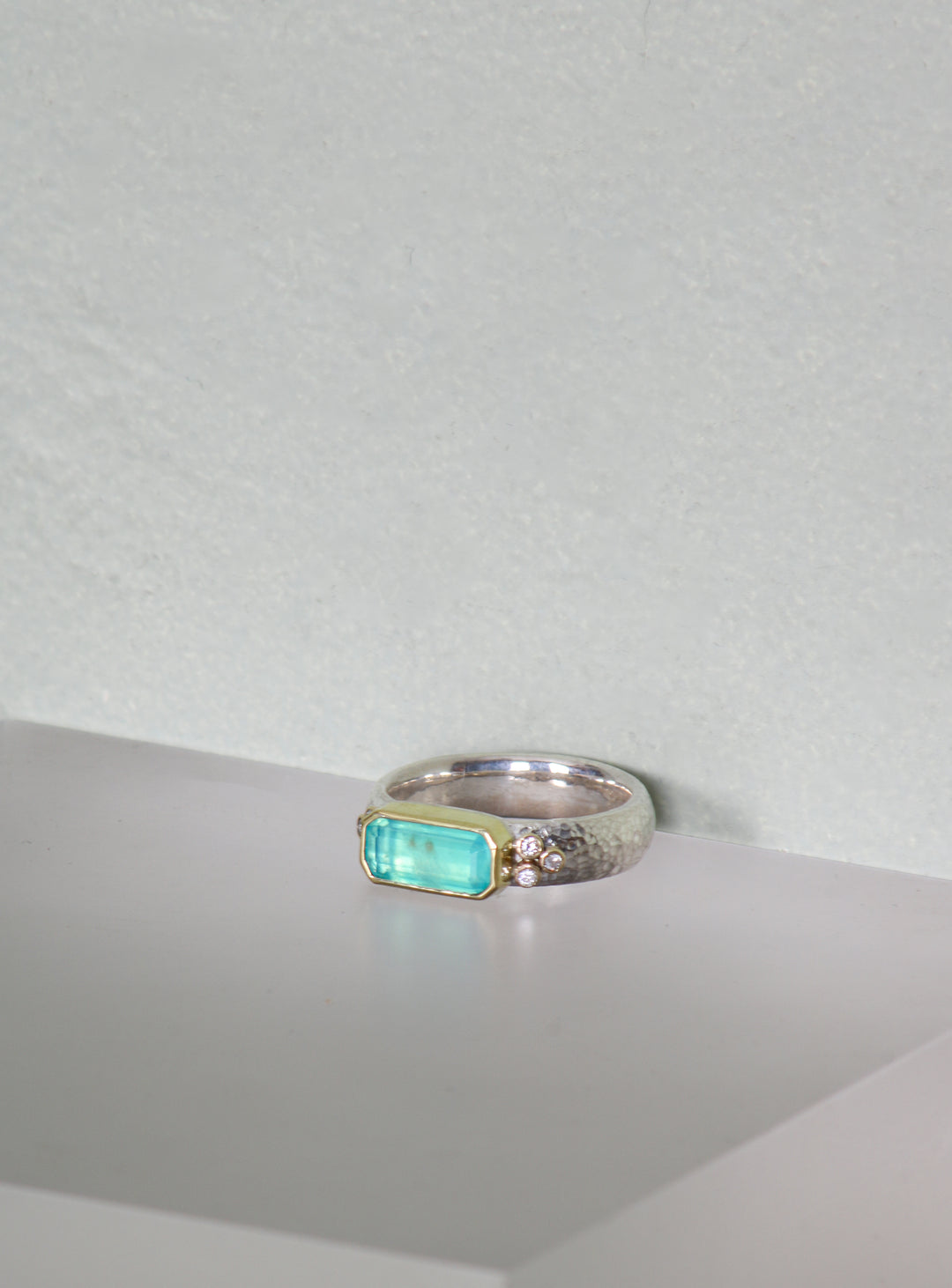 Mixed Metal and Peruvian Opal Ring (B461)