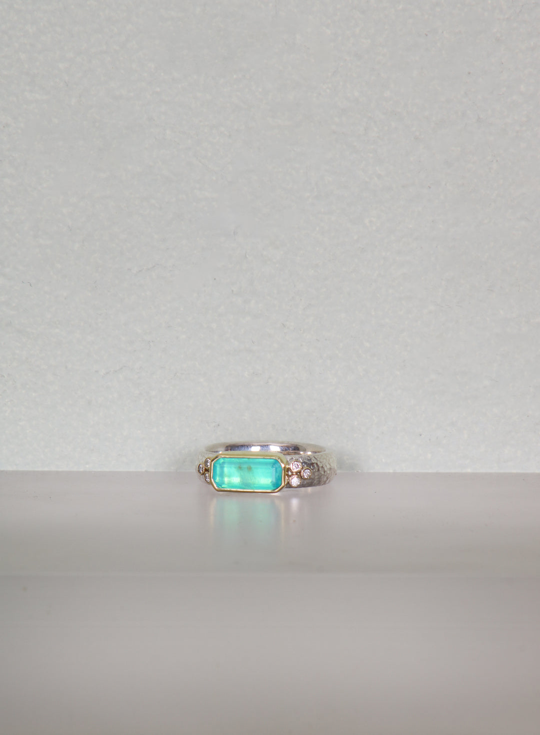 Mixed Metal and Peruvian Opal Ring (B461)