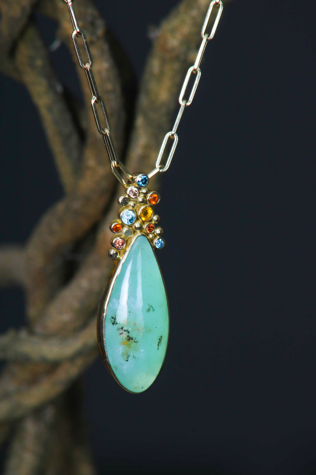 Peruvian Opal and Mixed Gemstone Pendant (B171)