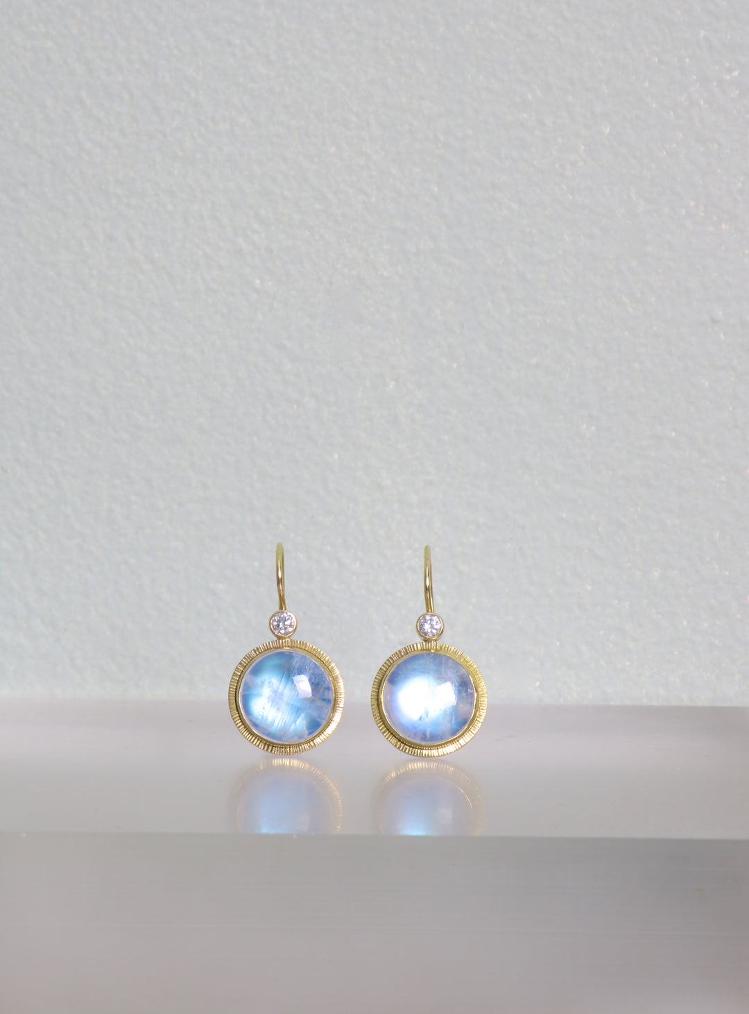Moonstone and Diamond Earrings (09161)