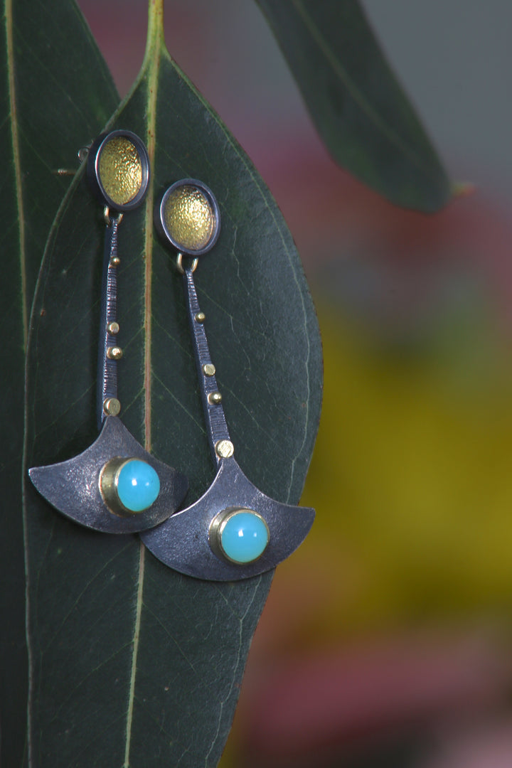 Tumi Inspired Peruvian Opal Earring (09799)