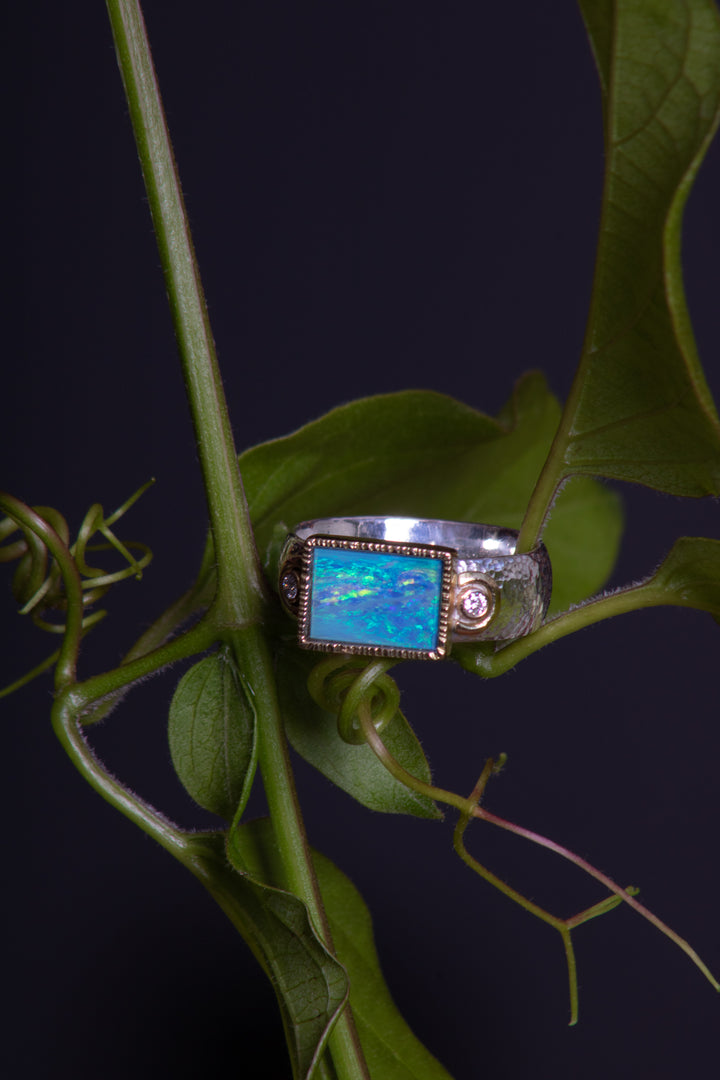 Mixed Metal and Opal Ring (B471)