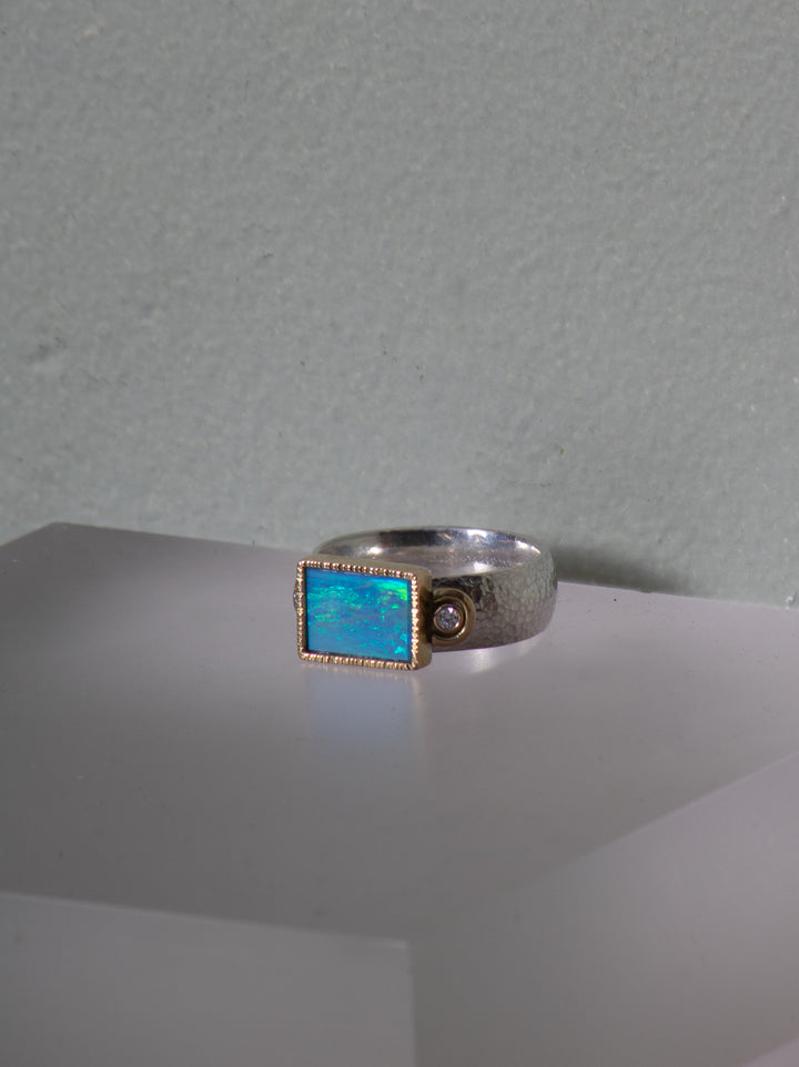 Mixed Metal and Opal Ring (B471)