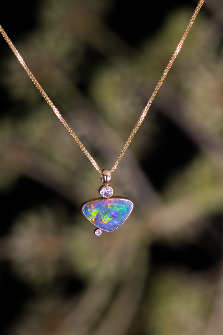 Opal and Diamond Pendant (B218)