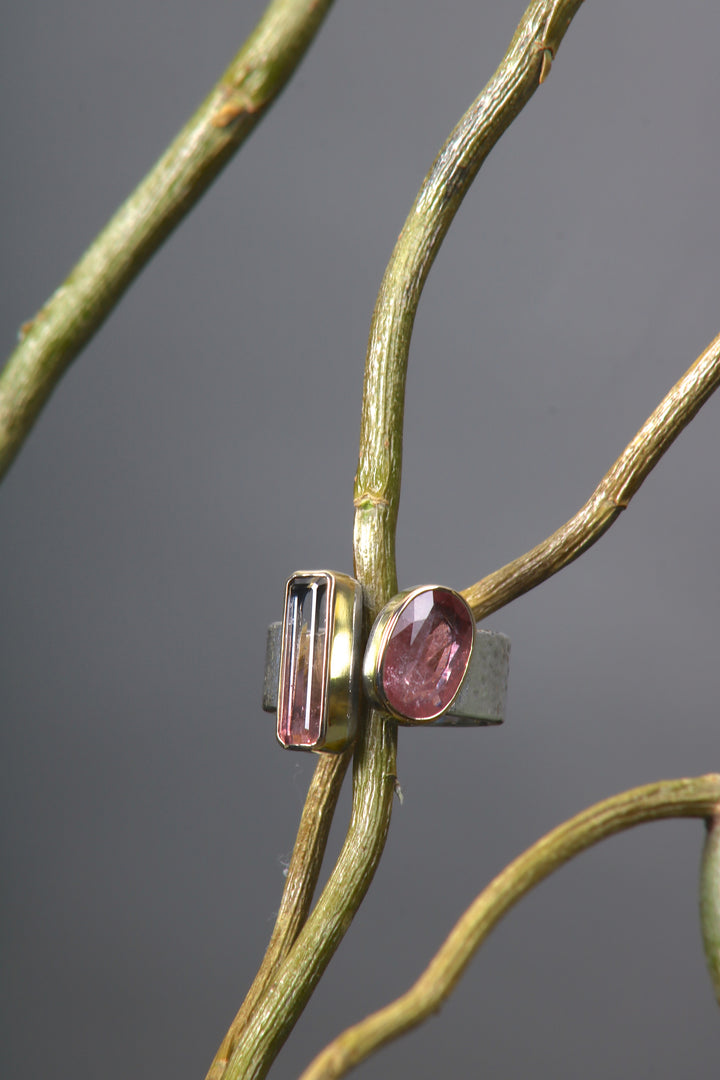 Ruby and Tourmaline Open Ring (09832)